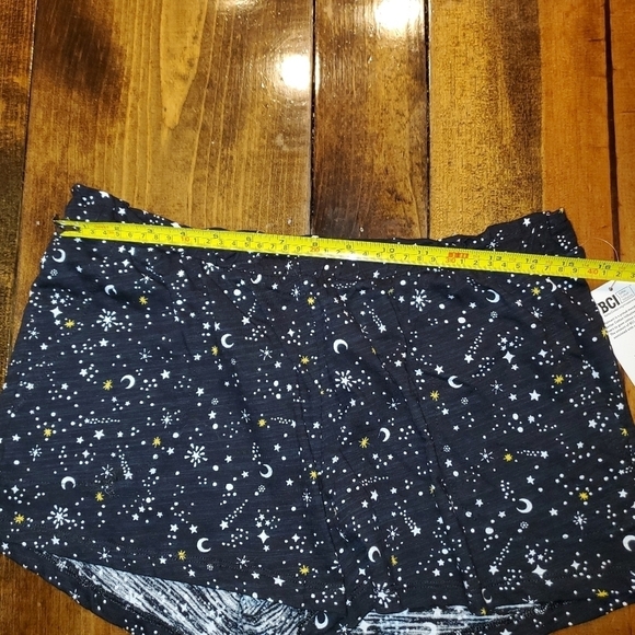 BLACK Lounge Pajama Shorts With Stars NEW Small - Picture 6 of 8